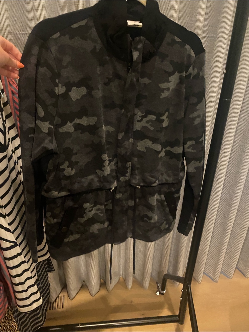 Cabi Camo Army Jacket With Pockets and Drawstrings